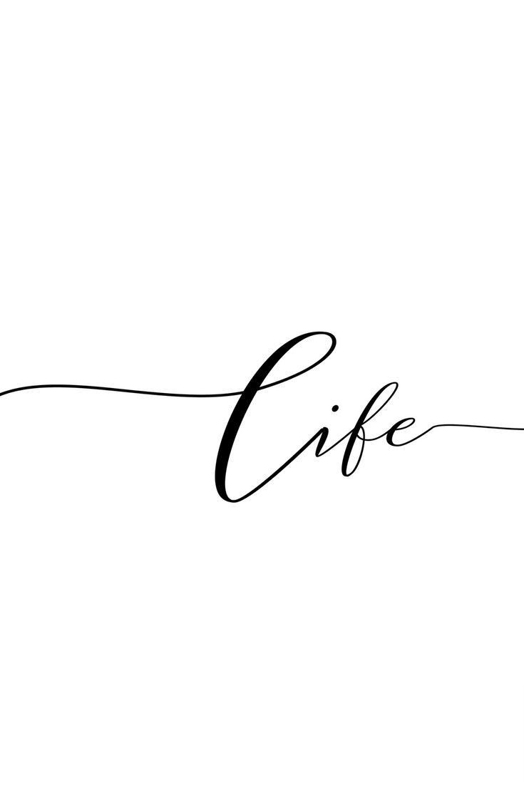 Handwritten Cursive Life Typography