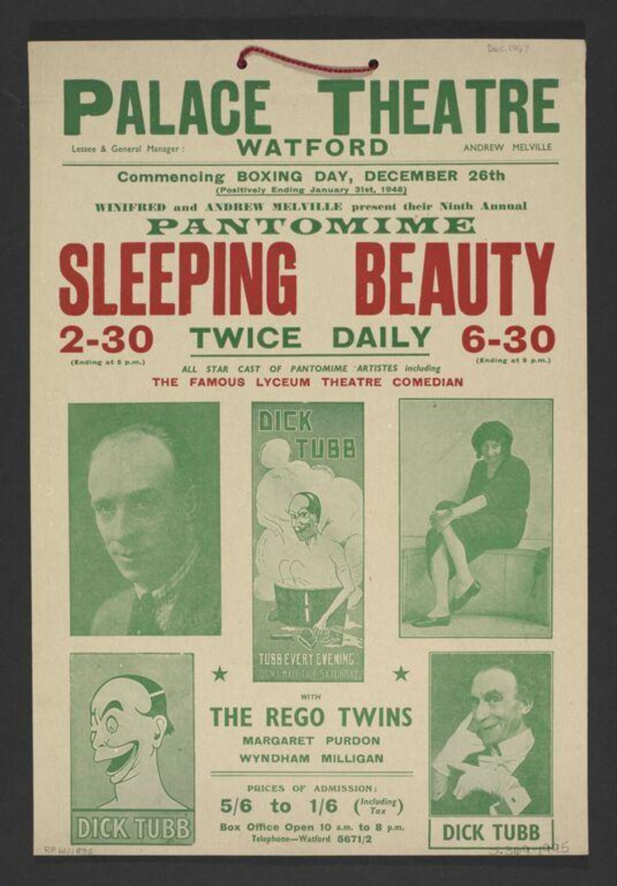 1948 Sleeping Beauty Pantomime Poster