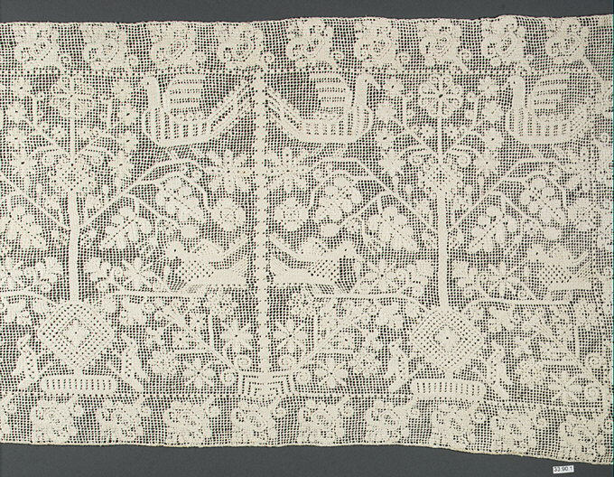 Antique Patterned Handmade Lace Panel