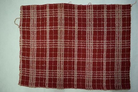 Handwoven Red Check Fabric Sample