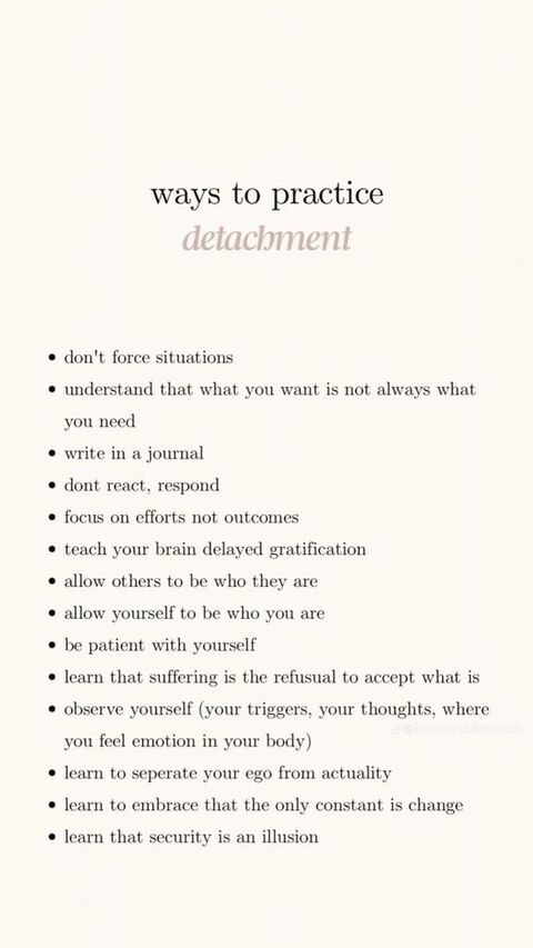 Ways to Practice Detachment