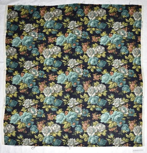 Vintage Dark Floral Print Fabric