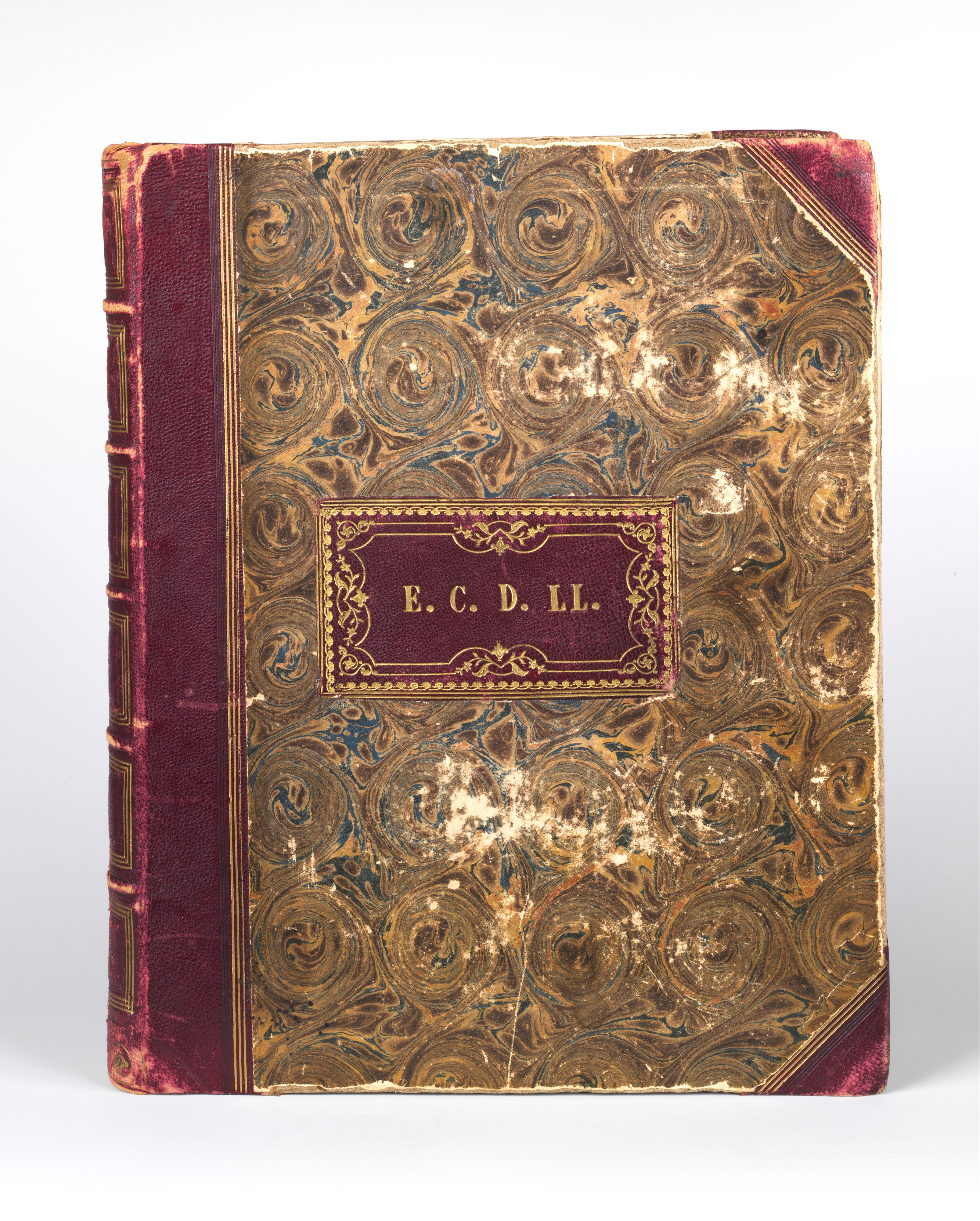 Antique Bound Book with Initials