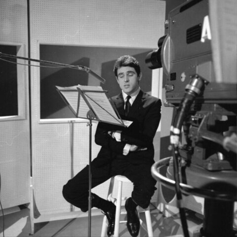 Male Singer Recording in Studio