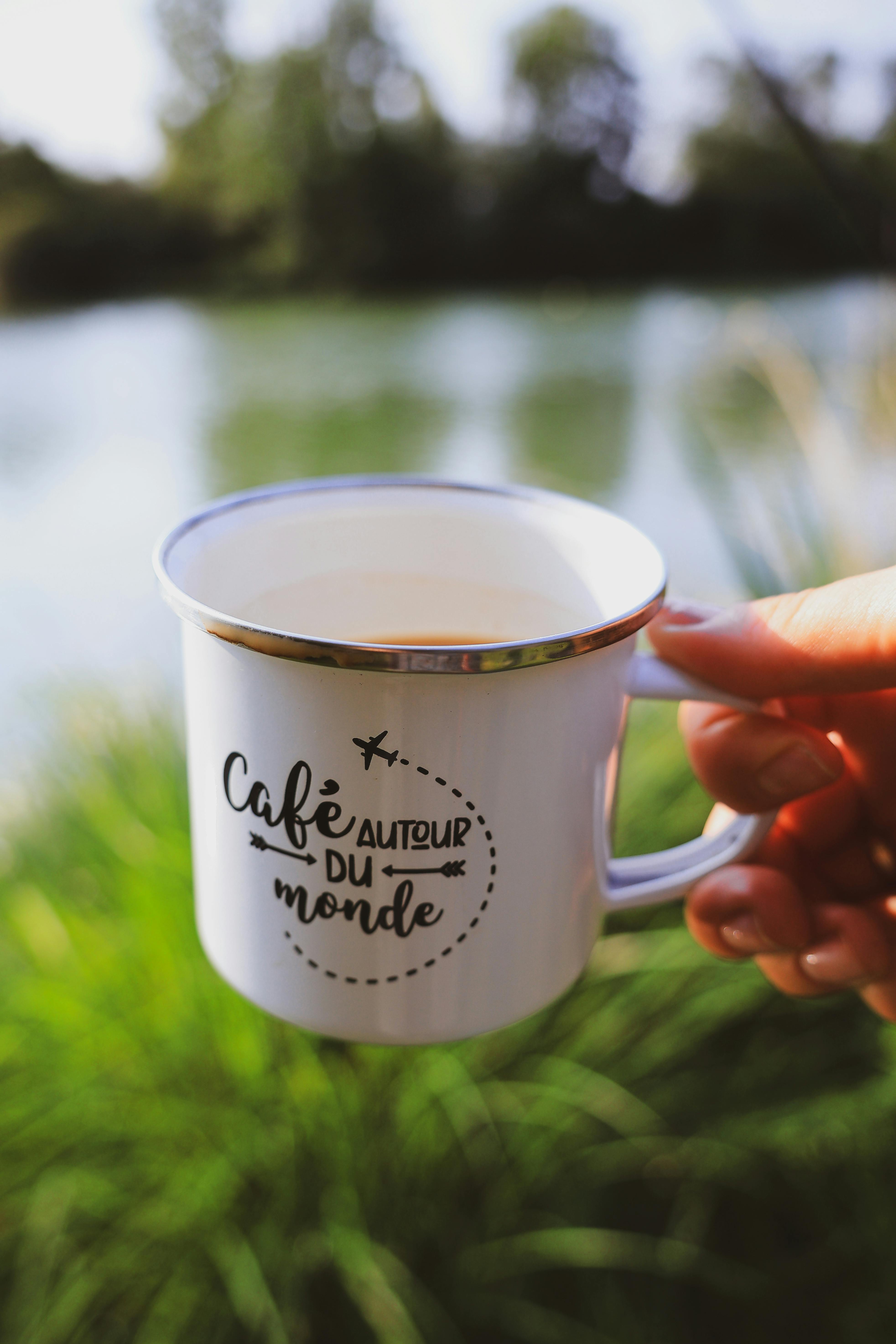 Enamel Coffee Mug By Lake