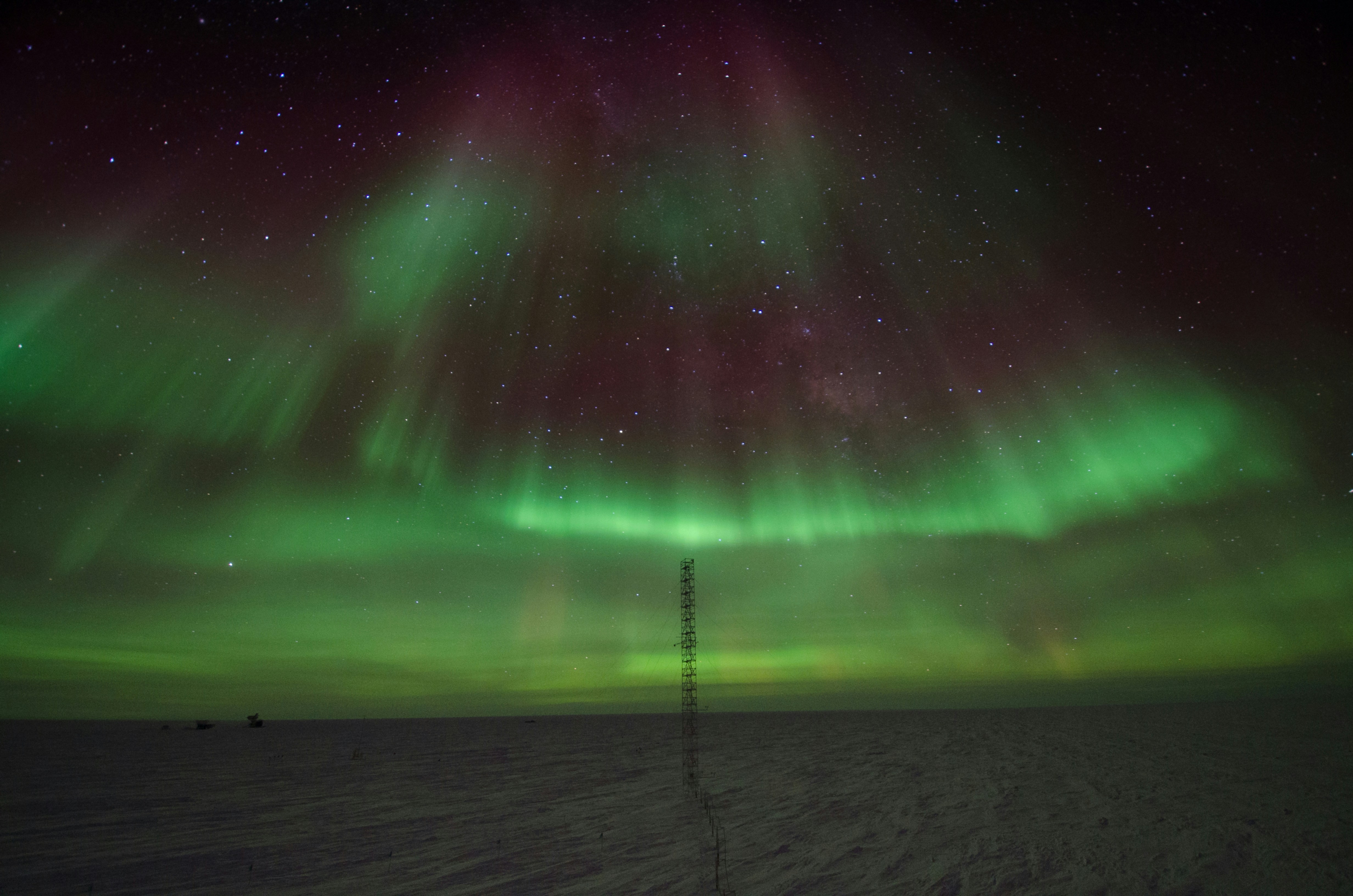 Aurora Over Polar Ice Plain