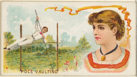 Vintage Pole Vaulting Illustration