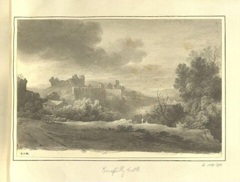 Caerphilly Castle Landscape Sketch
