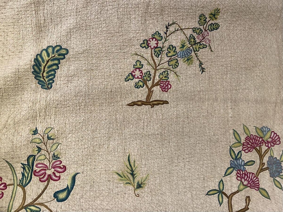 Embroidered Floral Textile Pattern