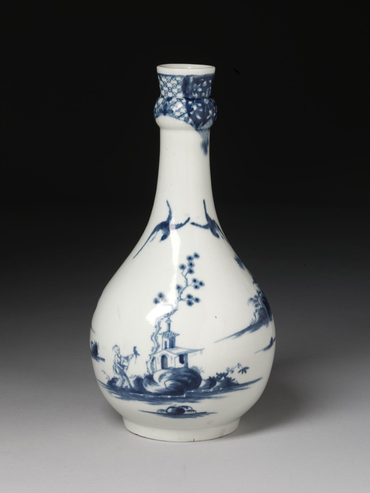Blue and White Landscape Porcelain Vase