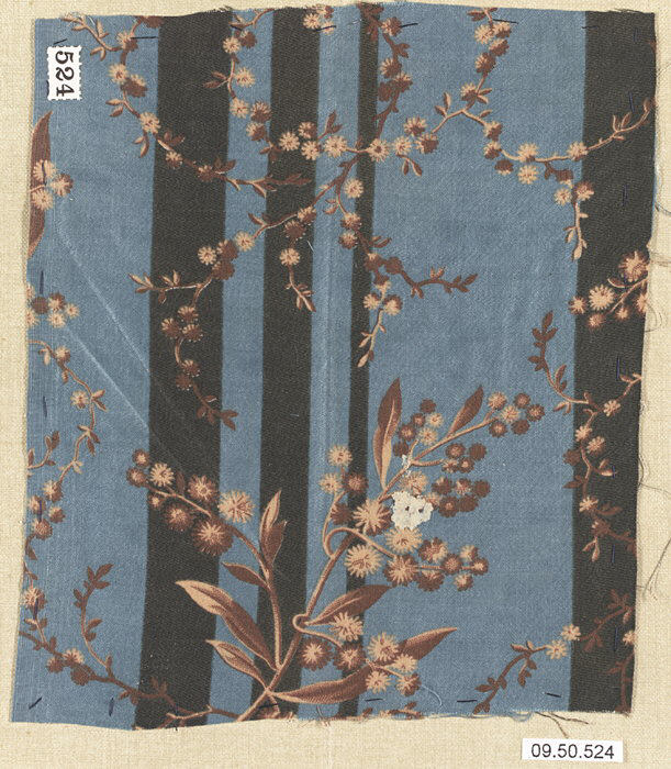 Vintage Floral Stripe Textile Sample