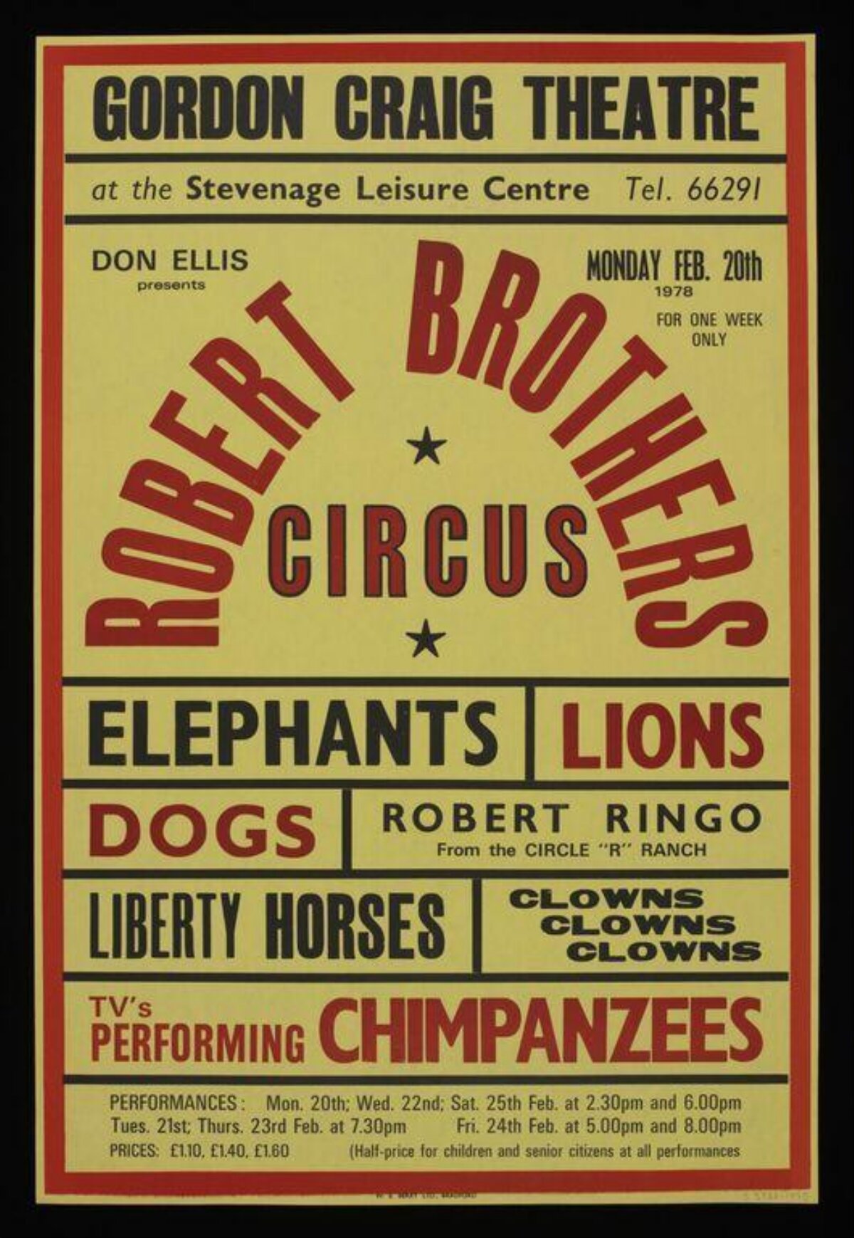 1978 Robert Brothers Circus Poster