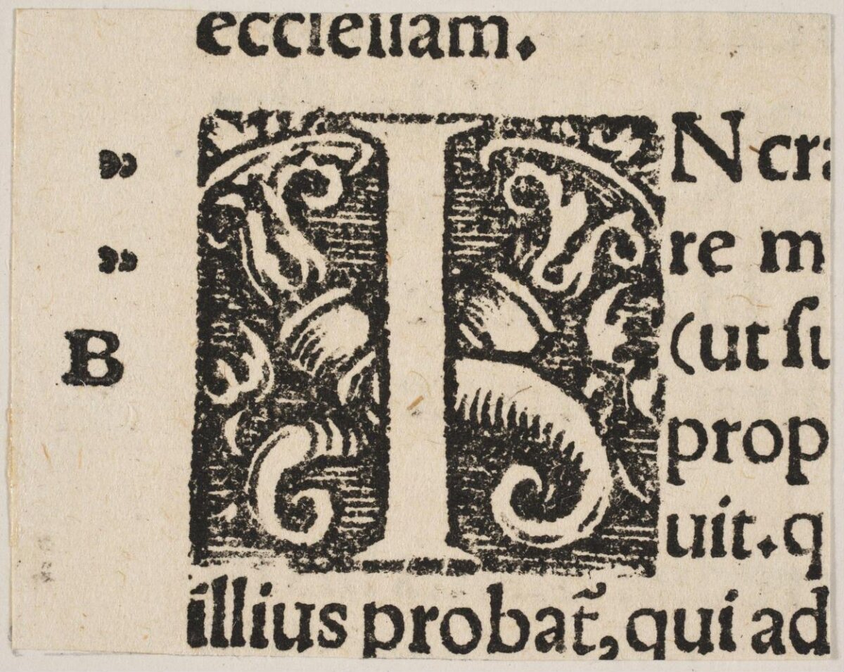 Early Printed Fragment with Decorated Initial I