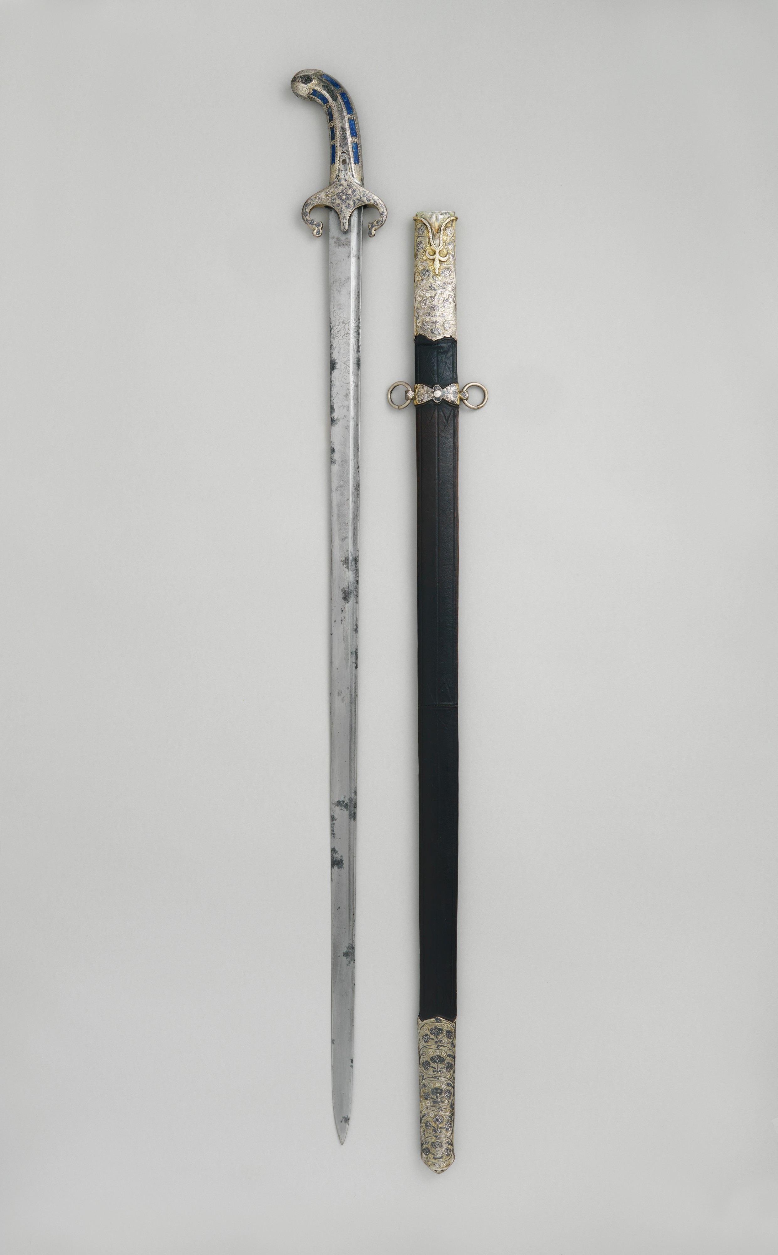 Ornate Curved Hilt Sword and Scabbard