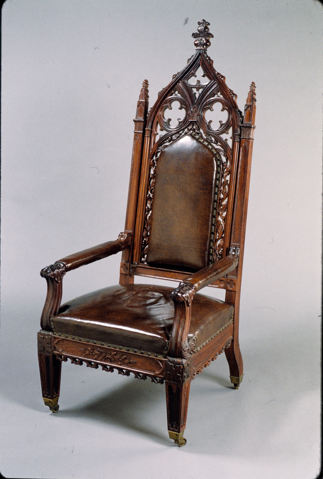 Gothic Style Carved Wooden Armchair