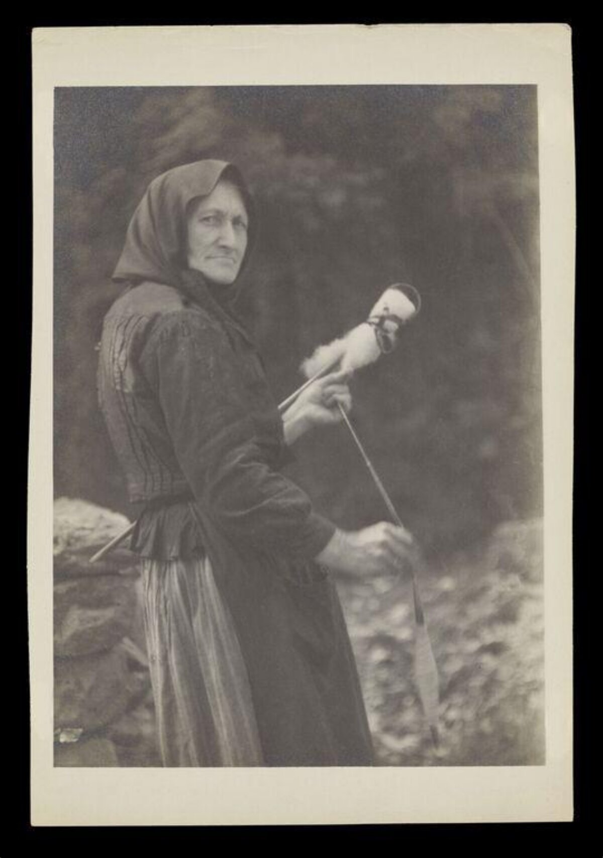 Vintage Portrait of Spinning Woman