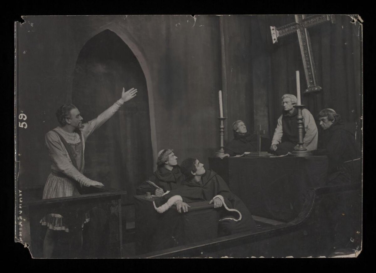 Vintage Theatrical Medieval Debate Scene
