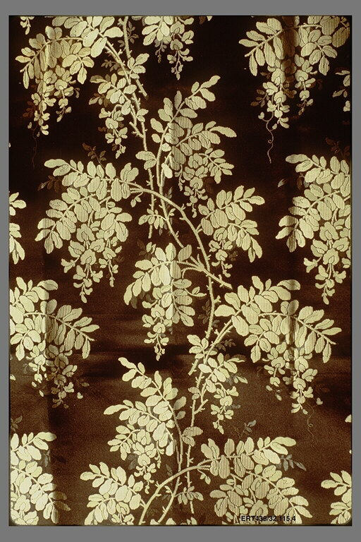 Leaf Branch Pattern Vintage Textile