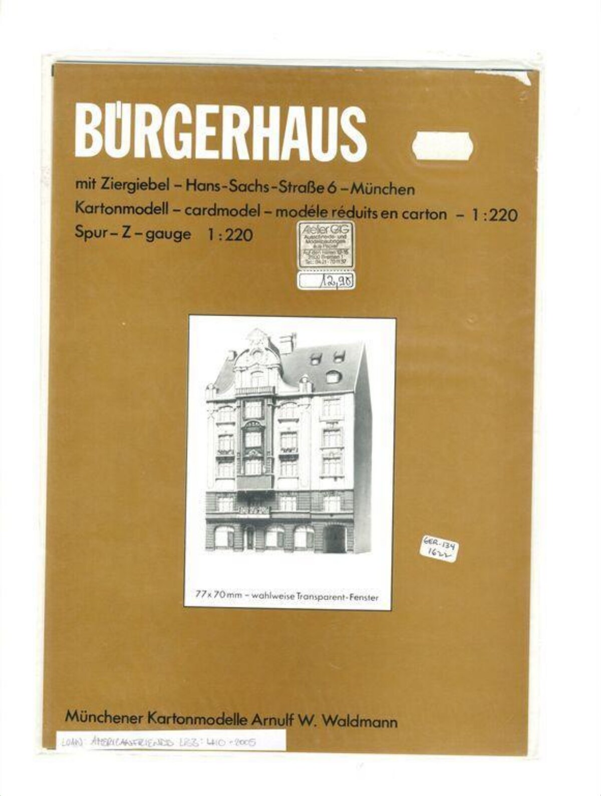 Bürgerhaus Cardboard Model Package