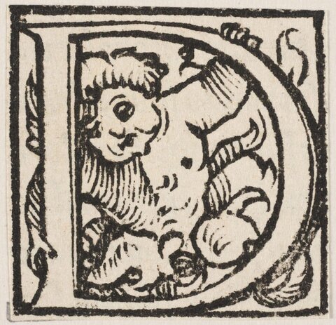 Woodcut Decorated Initial D