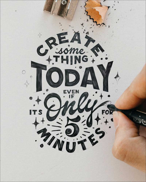 Create Something Today Hand Lettering