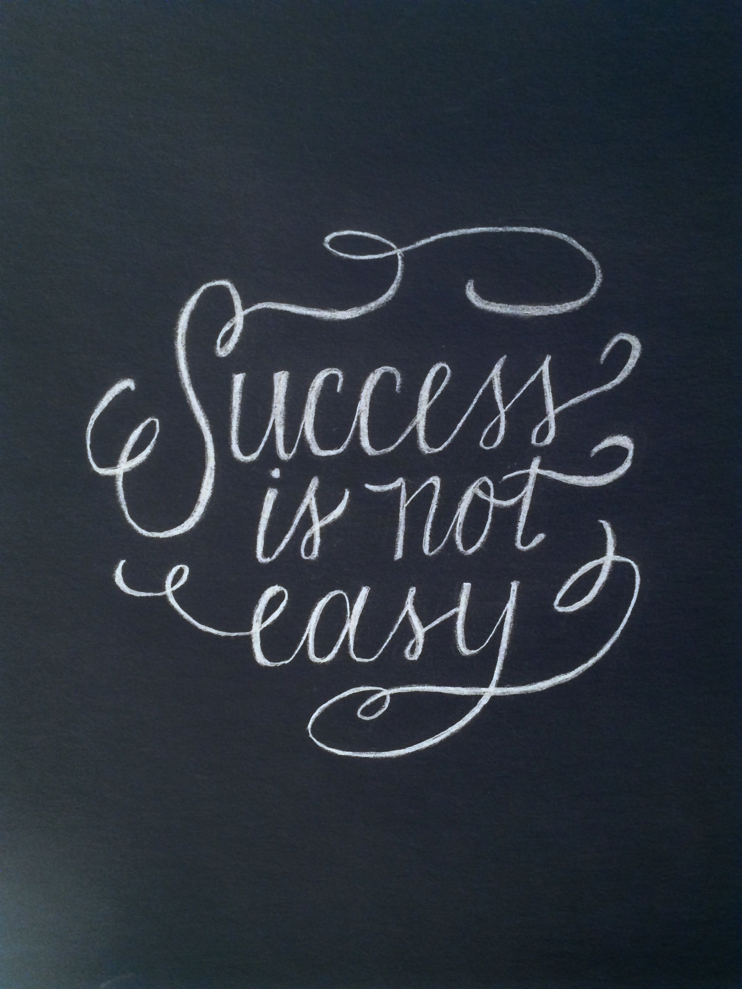 Success Is Not Easy Hand Lettering