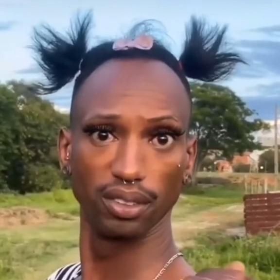 Person With Spiky Double Pigtails Outdoors — Stickers