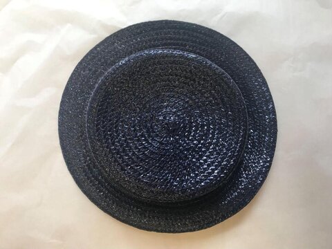 Black Woven Straw Hat