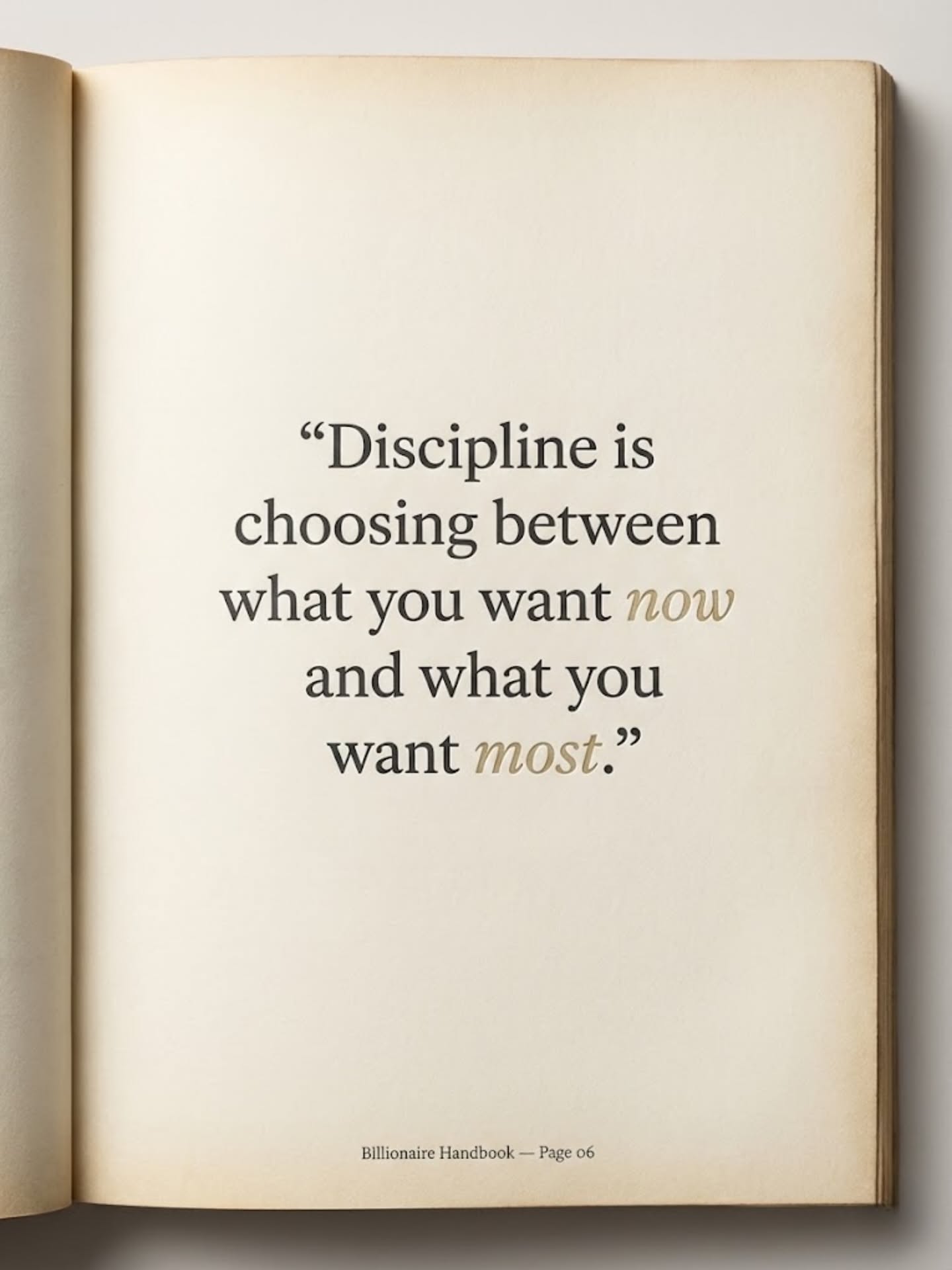 Discipline Quote on Book Page