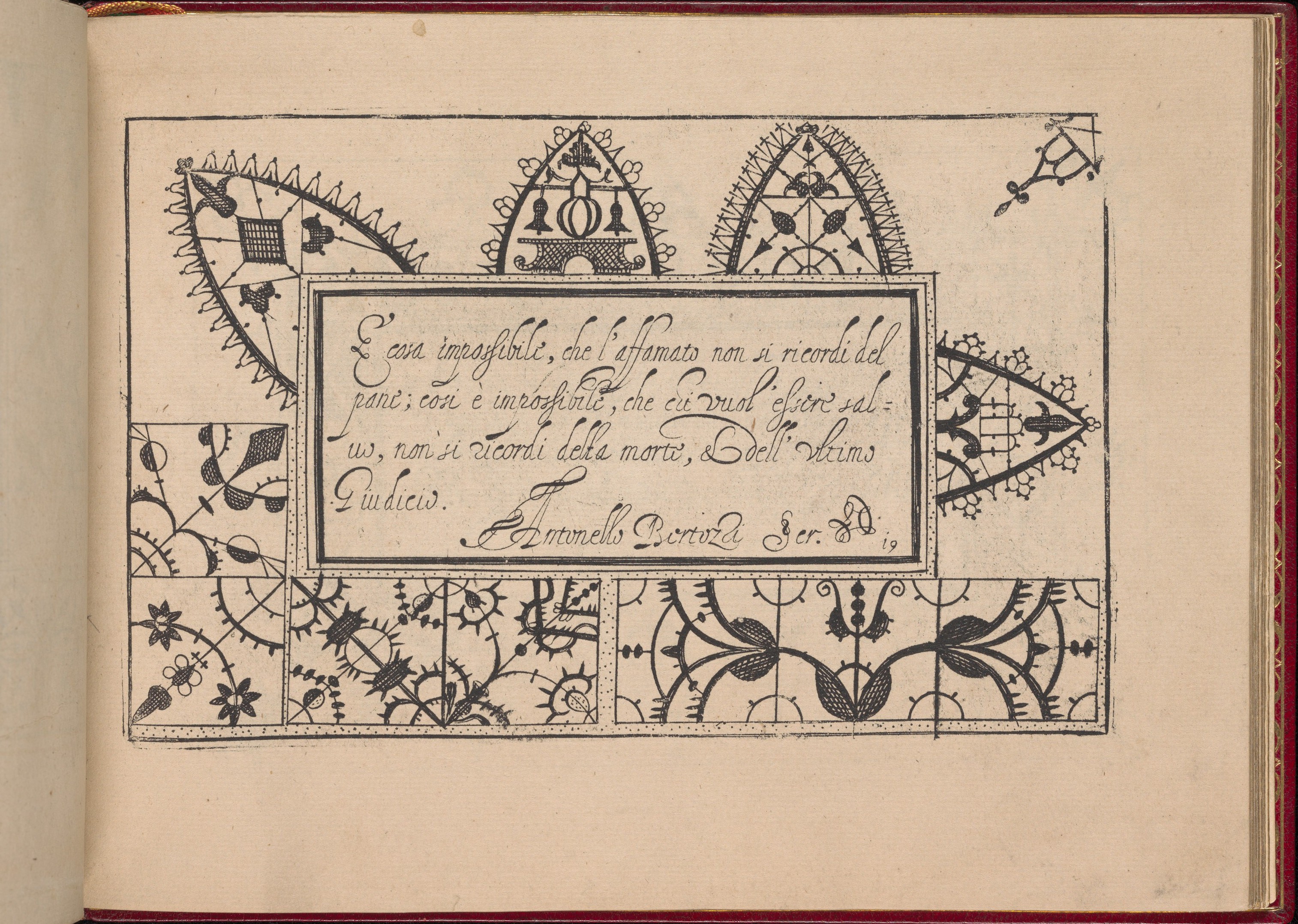 Vintage Italian Calligraphy Pattern Page