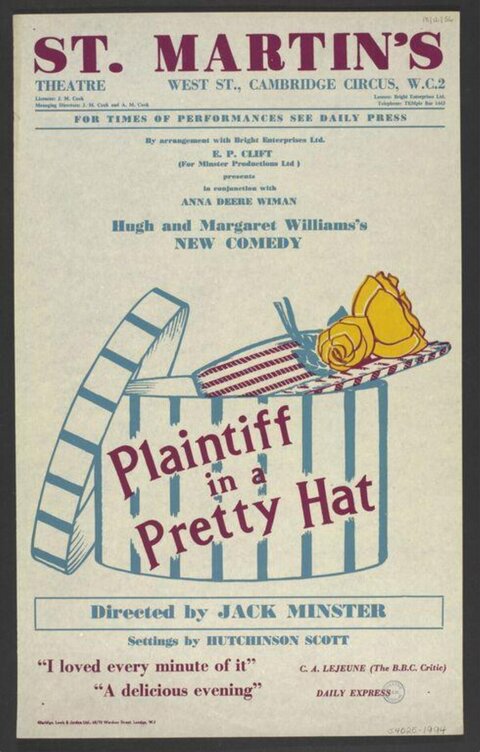 Vintage Plaintiff in a Pretty Hat Theatre Poster