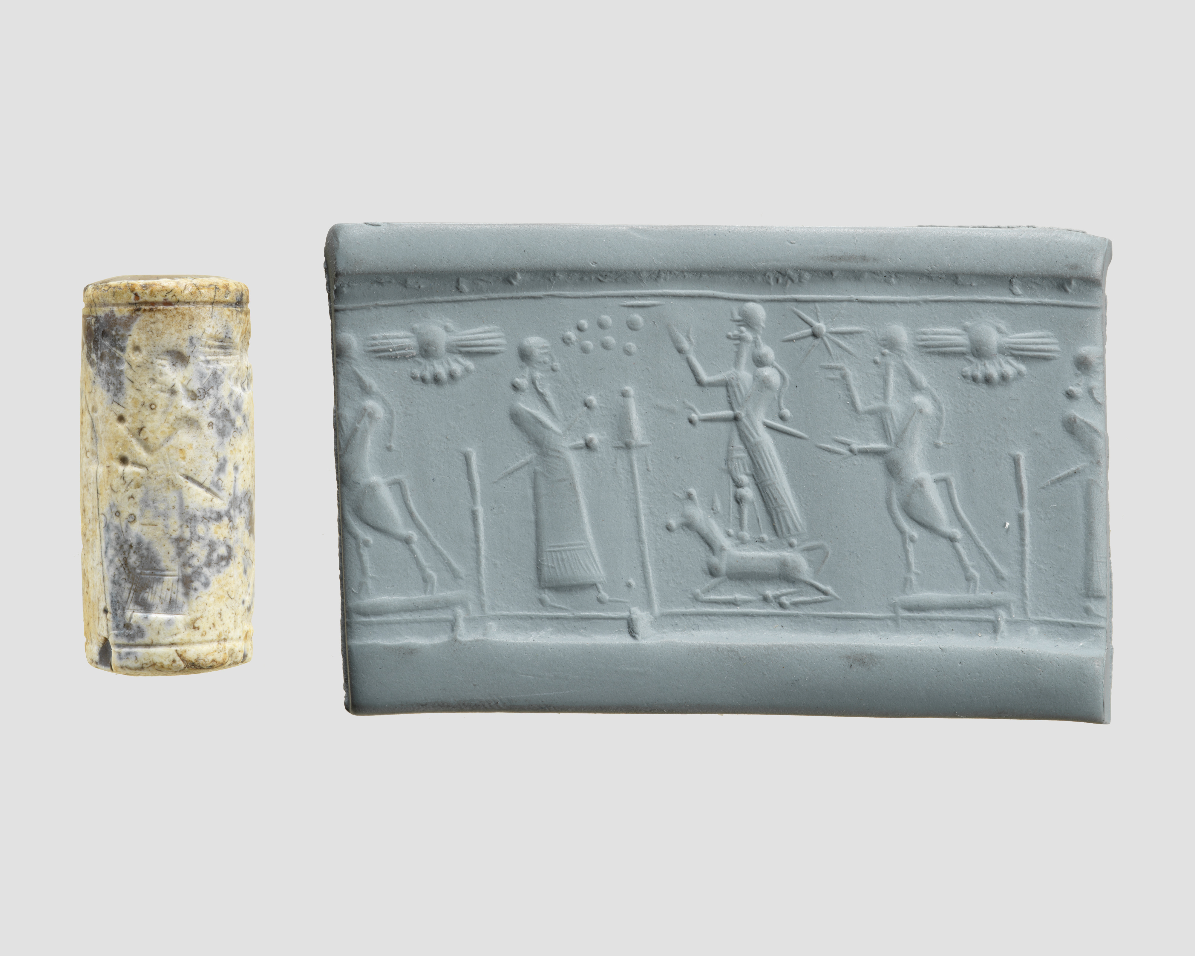 Ancient Cylinder Seal and Its Impression