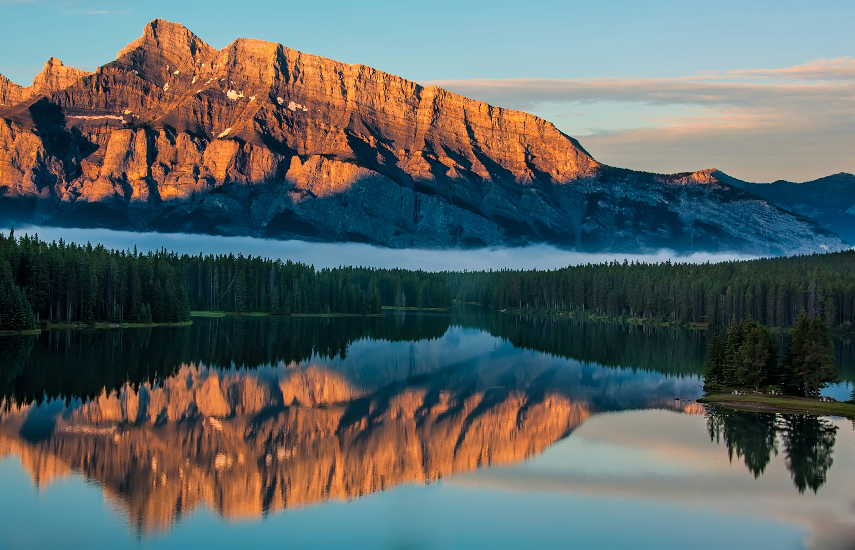 Mountain Lake Sunrise Reflection
