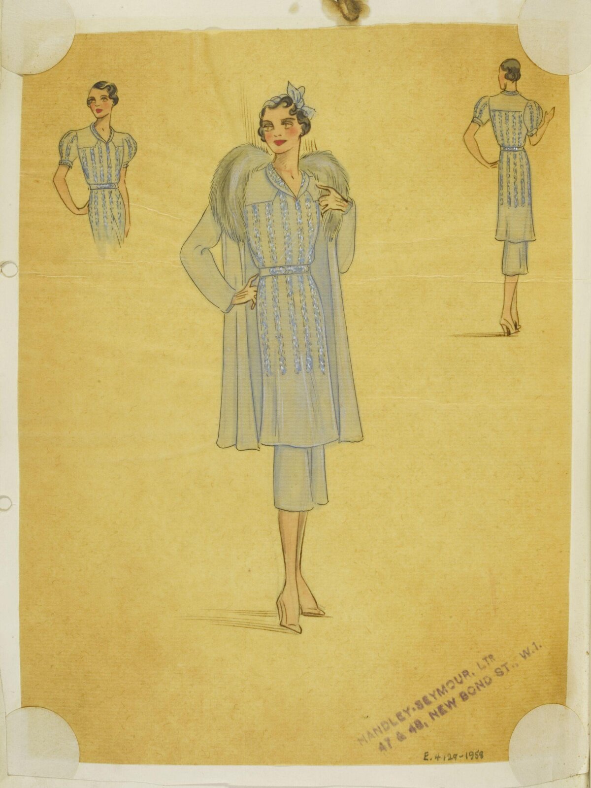 Vintage Women's Fashion Design Sketch