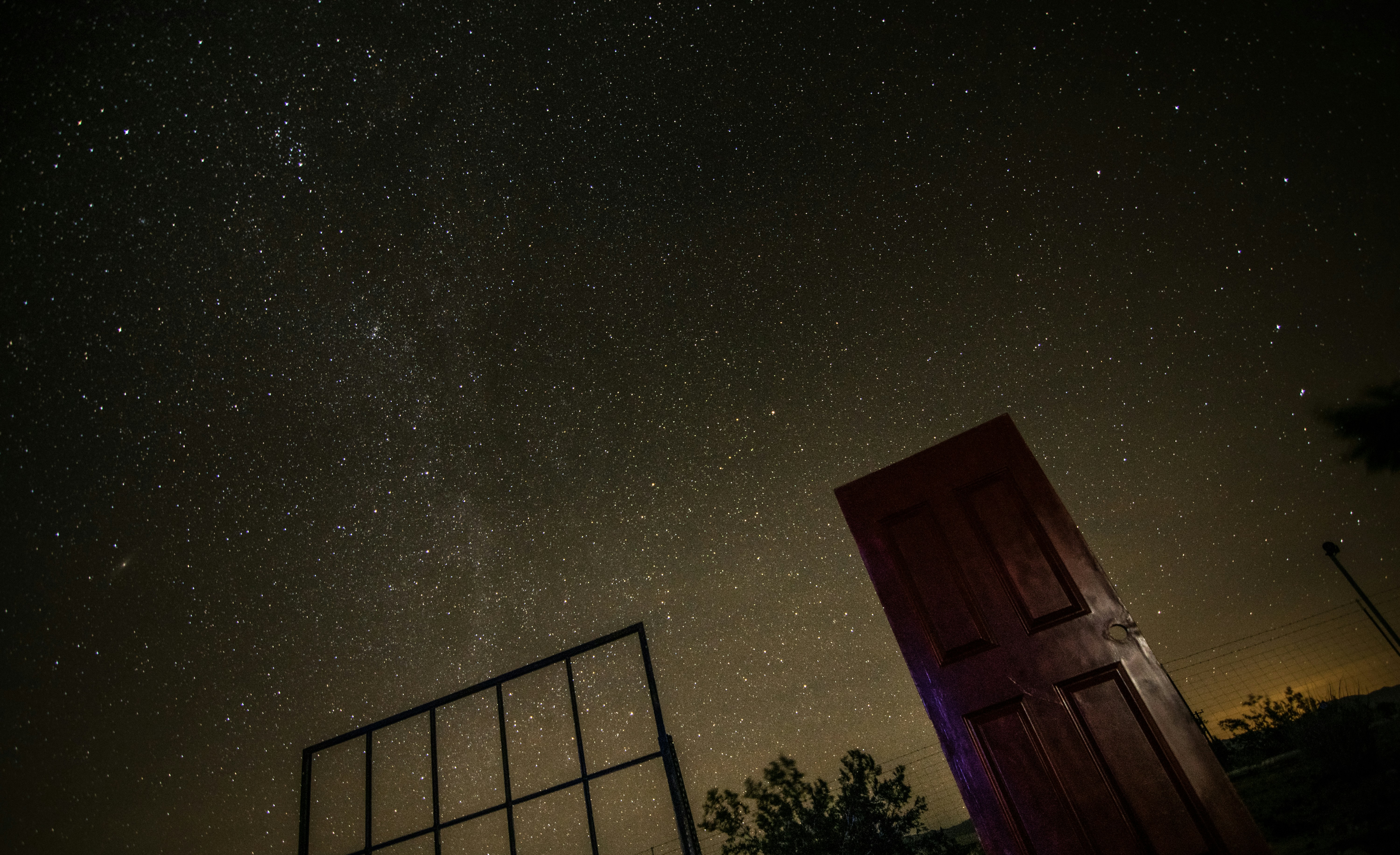 Door Under Starry Night Sky