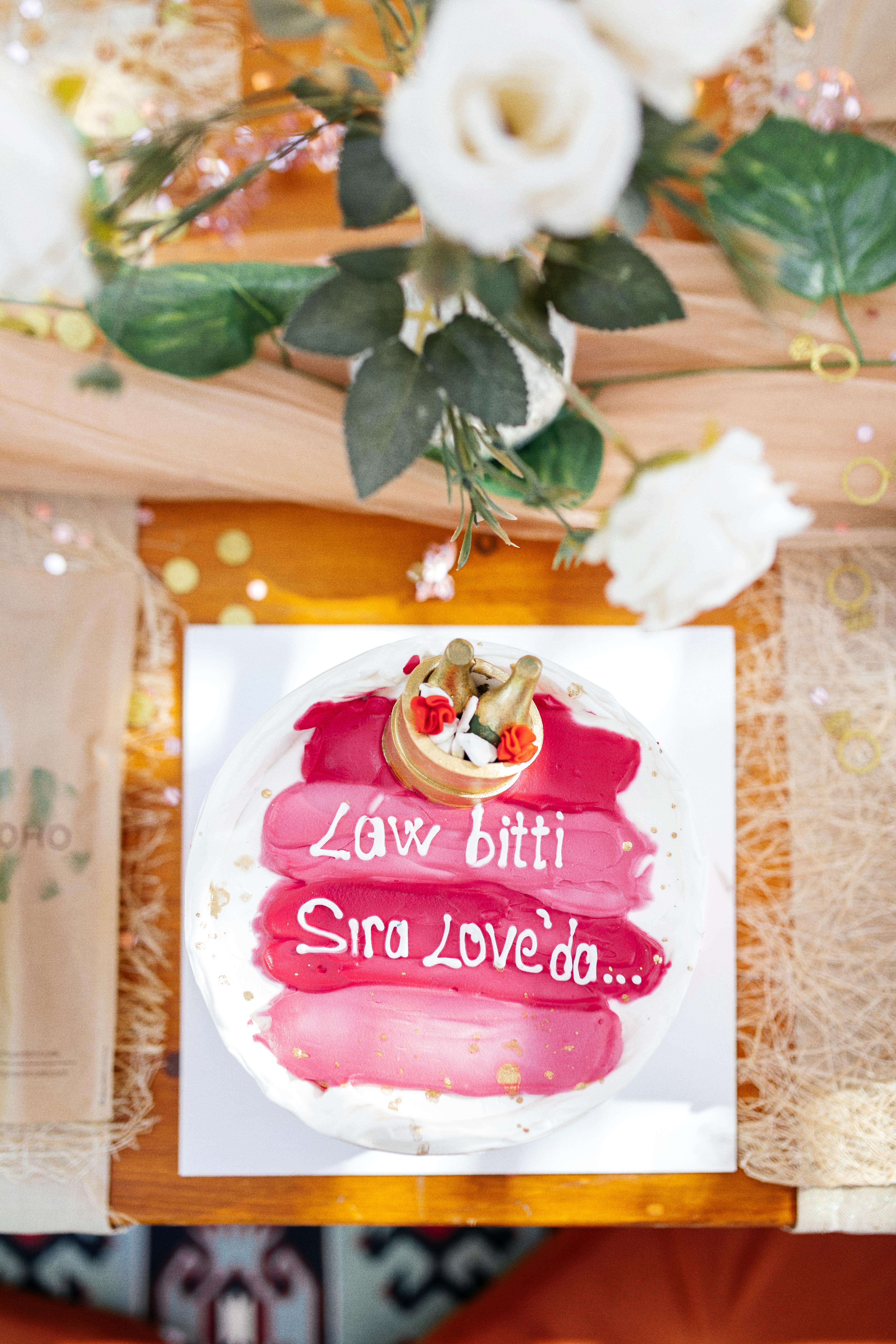 Celebration Cake With Romantic Message