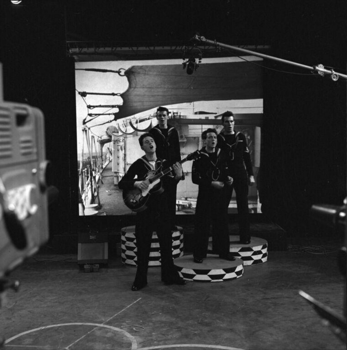 Vintage TV Studio Sailor Performance Filming