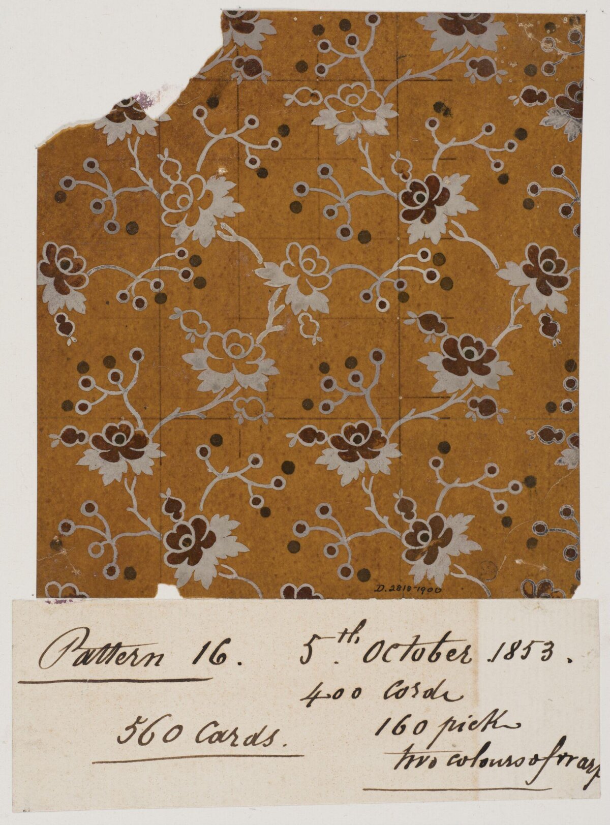 1853 Floral Textile Pattern Sample