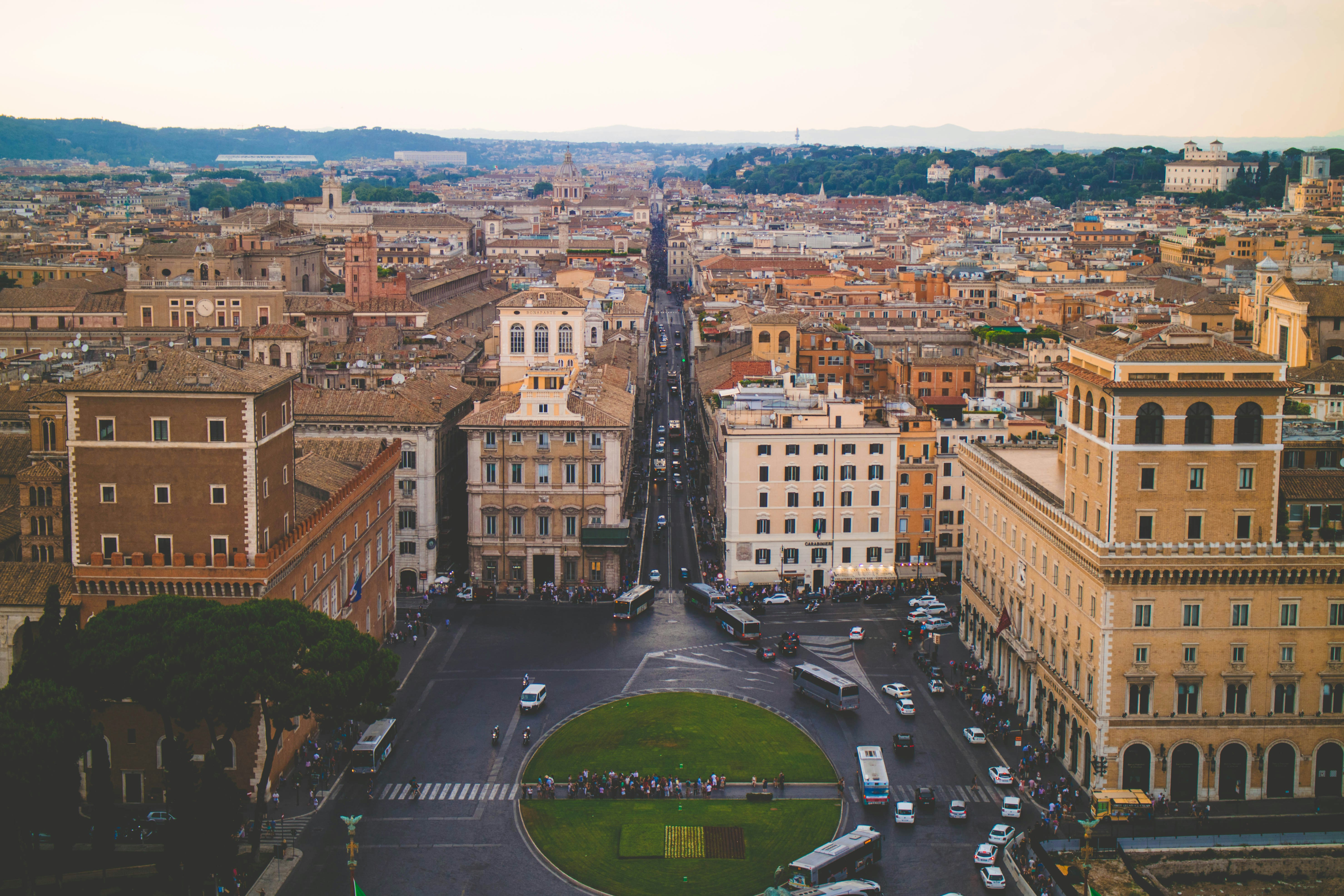 Aerial View of Rome City Center
