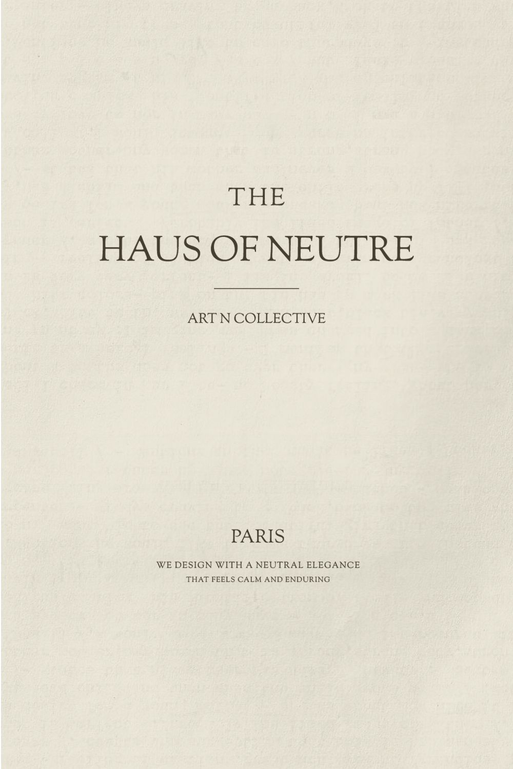 The Haus of Neutre Brand Title Card