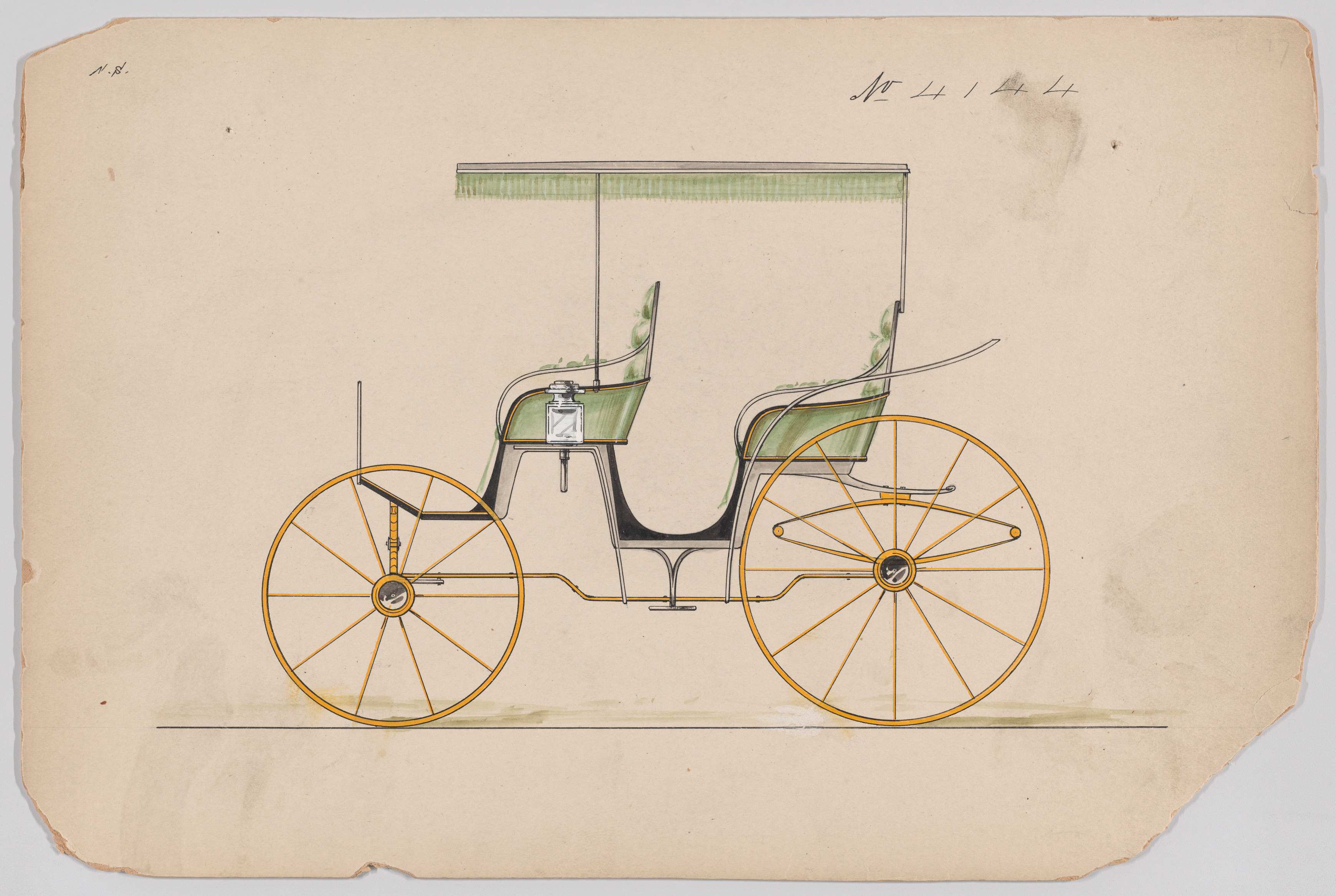 Vintage Horse-Drawn Carriage Sketch