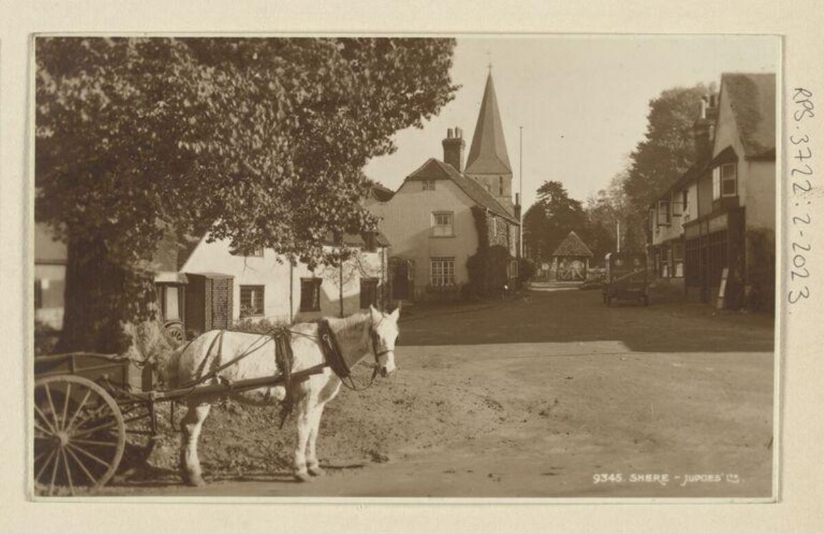 Vintage Shere Village Street Scene