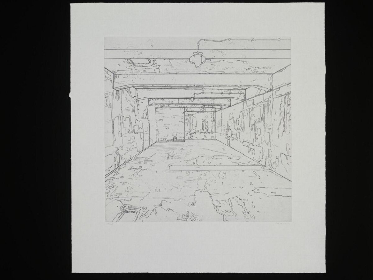 Line Drawing of Empty Corridor
