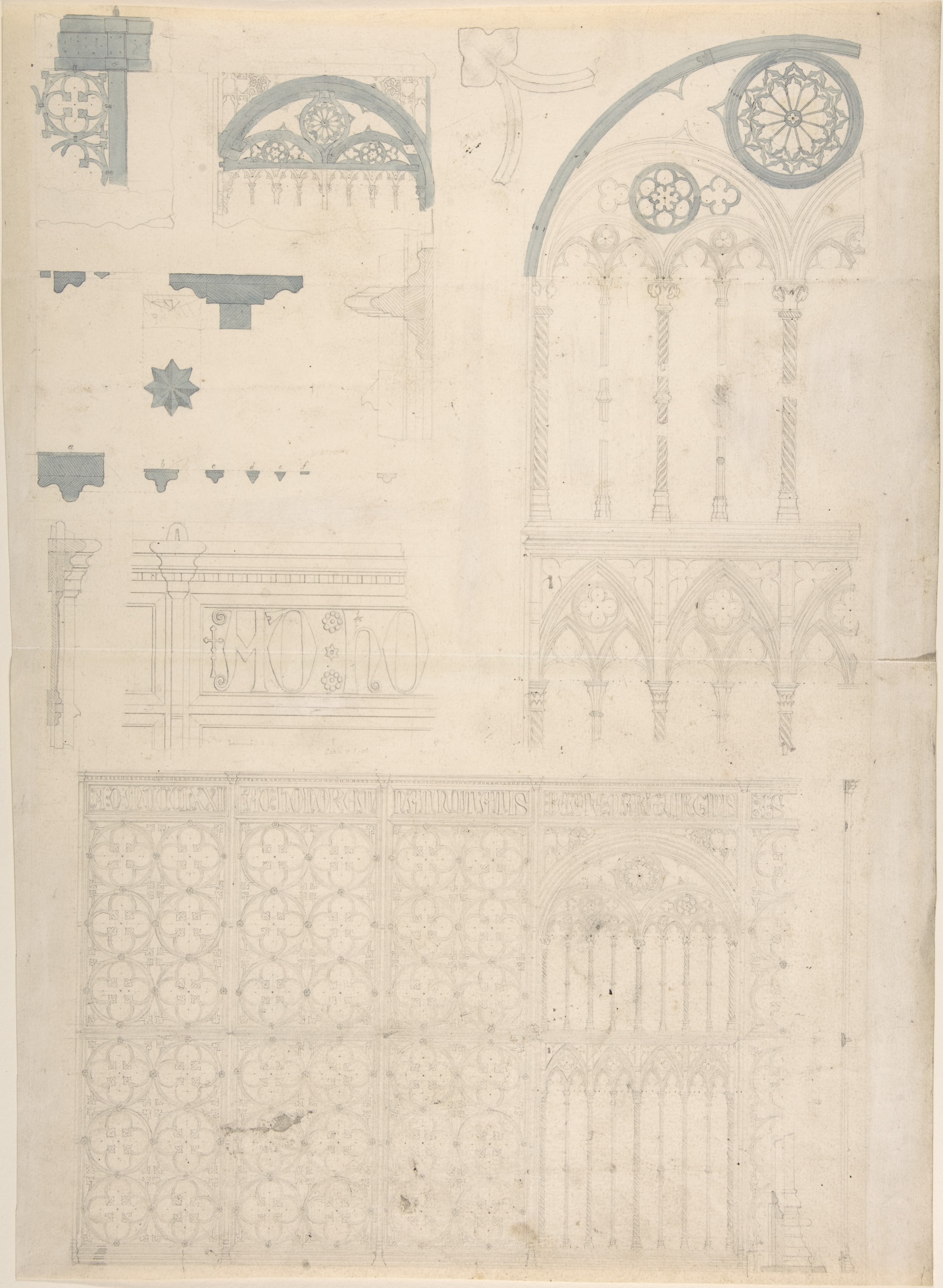 Gothic Architecture Detail Study Sketches