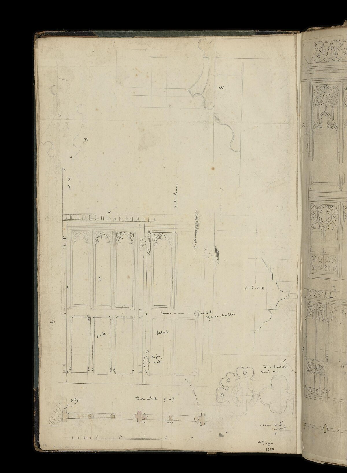 1850 Gothic Architectural Sketch