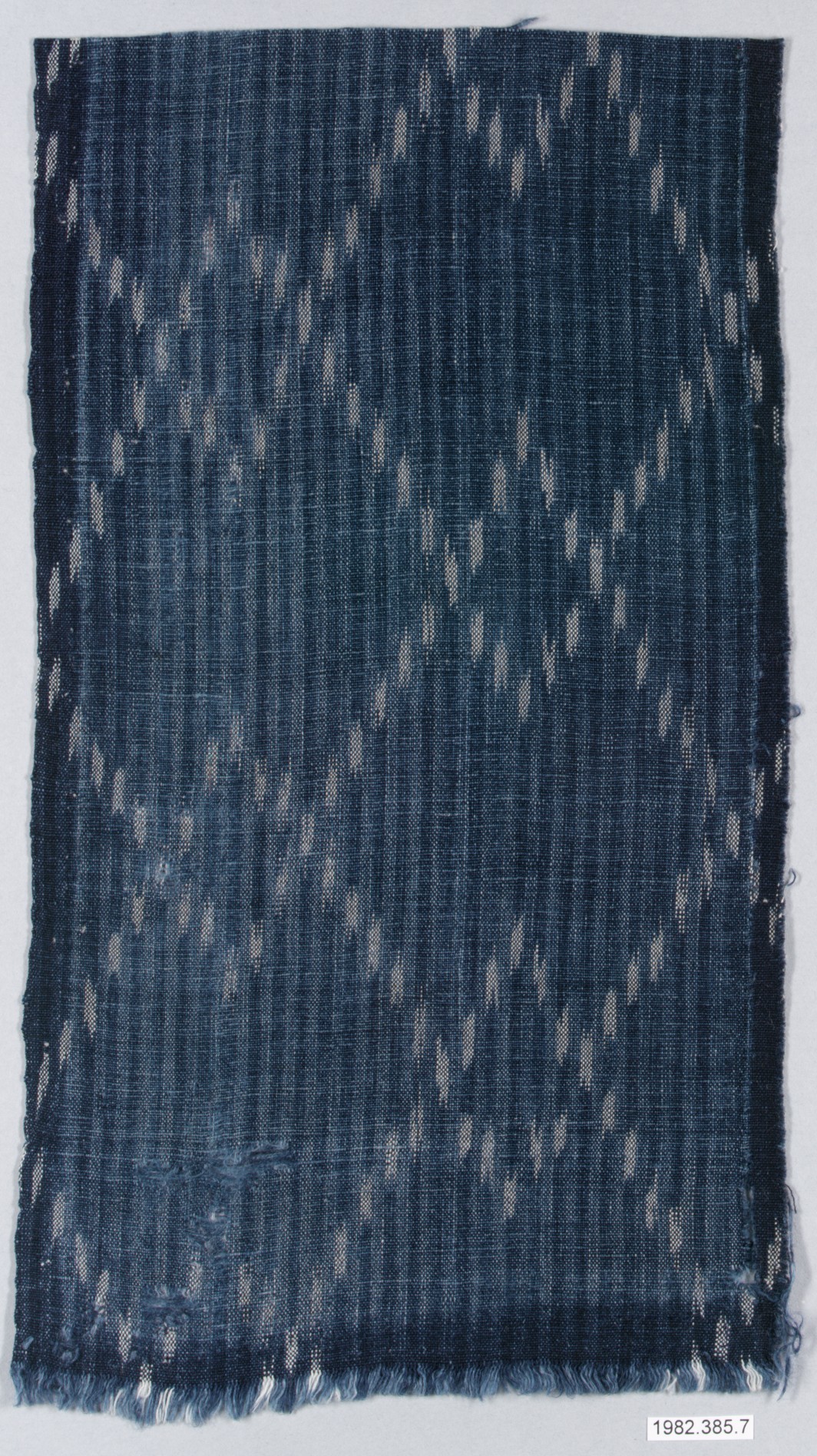 Indigo Dyed Ikat Textile Fragment