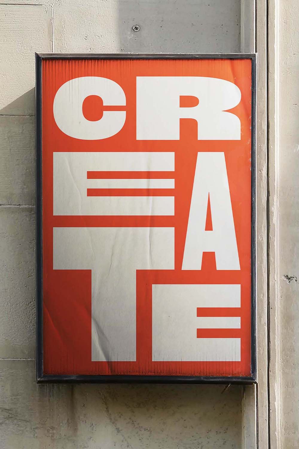 CREATE Typographic Poster on Concrete Wall