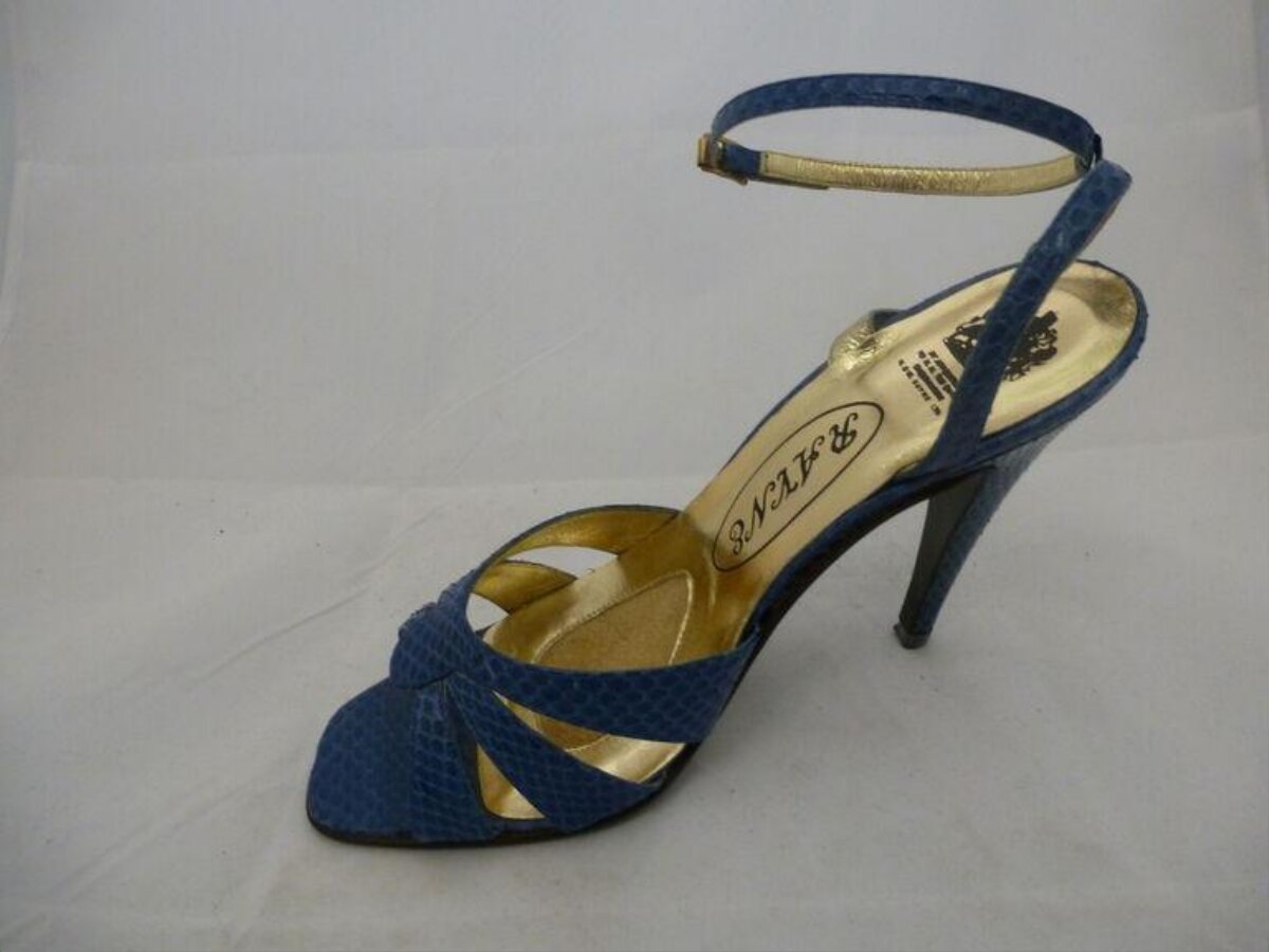 Blue Ankle Strap High Heel Sandal