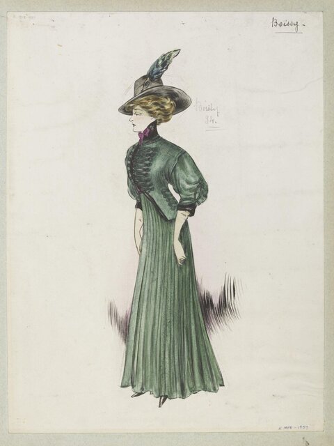Early 1900s Women's Fashion Sketch