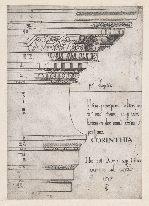 1537 Corinthian Column Architectural Drawing